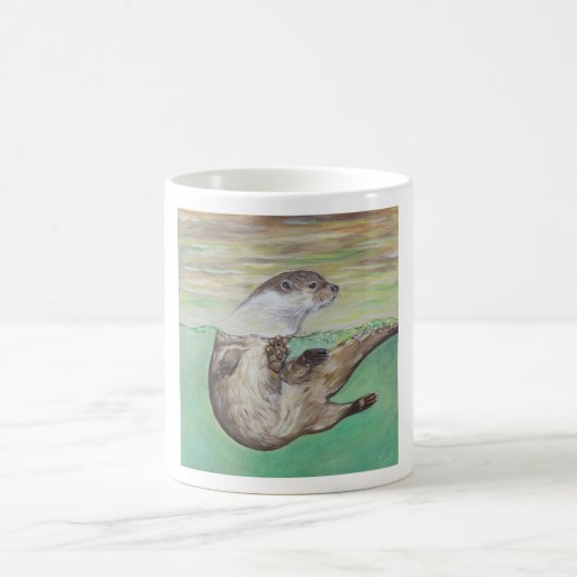 Otter Painting van de afspeelrivier Koffiemok (Center)