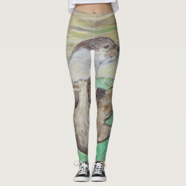 Otter Painting van de afspeelrivier Leggings