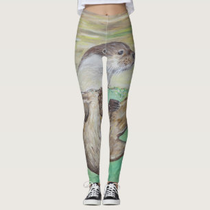 Otter Painting van de afspeelrivier Leggings