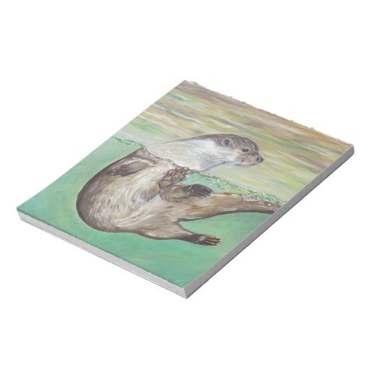 Otter Painting van de afspeelrivier Notitieblok (Gedraaid)