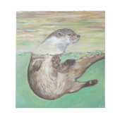 Otter Painting van de afspeelrivier Notitieblok (Voorkant)