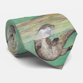 Otter Painting van de afspeelrivier Stropdas (Opgerold)