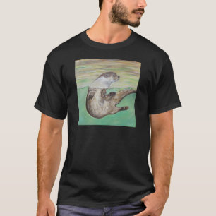 Otter Painting van de afspeelrivier T-shirt
