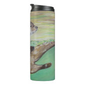 Otter Painting van de afspeelrivier Thermosbeker (Geroteerd rechts)