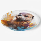 otter papieren bordje (Gekanteld)