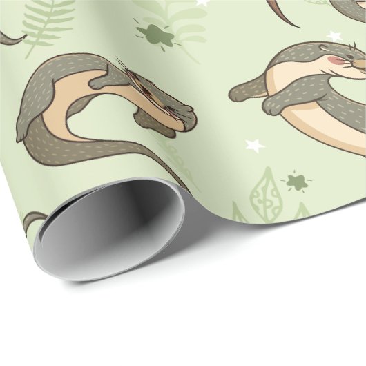Otter Pattern Cadeaupapier (Rol Hoek)