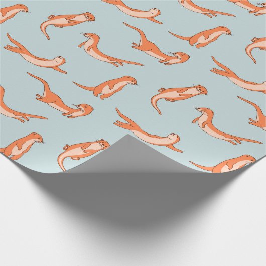 Otter Pattern Wrapping Paper Cadeaupapier (Hoek)
