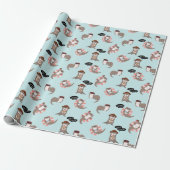 Otter Pattern Wrapping Paper Cadeaupapier (Uitgerold)