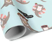 Otter Pattern Wrapping Paper Cadeaupapier (Rol Hoek)