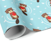 Otter Pattern Wrapping Paper Cadeaupapier (Rol Hoek)