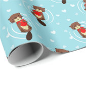 Otter Pattern Wrapping Paper Cadeaupapier (Rol Hoek)