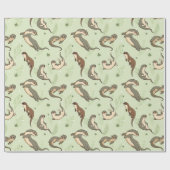 Otter Pattern Wrapping Paper Cadeaupapier (Vlak)