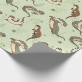 Otter Pattern Wrapping Paper Cadeaupapier (Hoek)
