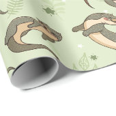 Otter Pattern Wrapping Paper Cadeaupapier (Rol Hoek)