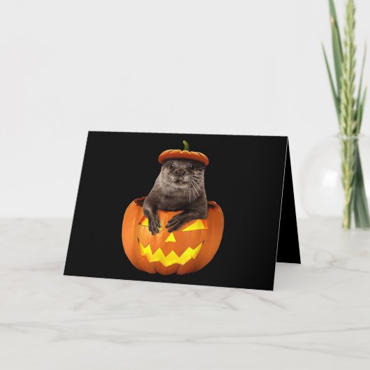 Otter pompoen halloween| grappige otter Gift Kaart (Voorkant)