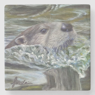 "Otter Poppen!" stenen bierviltje Onderzetter