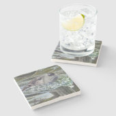 "Otter Poppen!" stenen bierviltje Stenen Onderzetter (Zijkant)