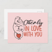 Otter Pun Funny Valentijnsdag Briefkaart (Voorkant / Achterkant)