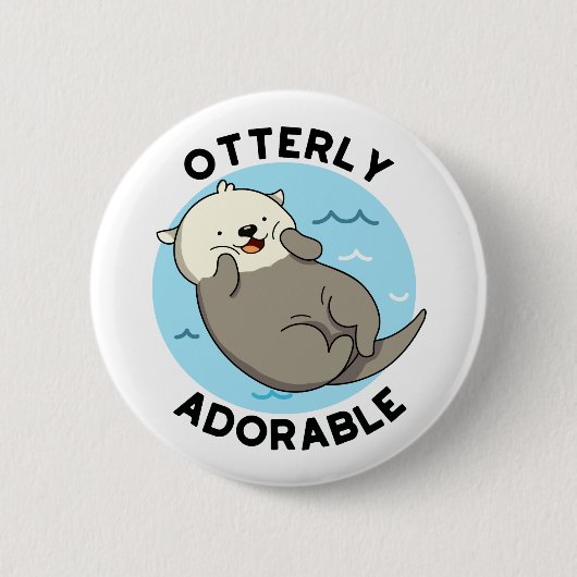 Otter Pun... Schattig Ronde Button 5,7 Cm (Voorkant)