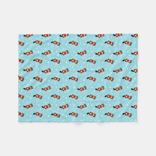 Otter Pups Fleece Blanket (Voorkant (Horizontaal))