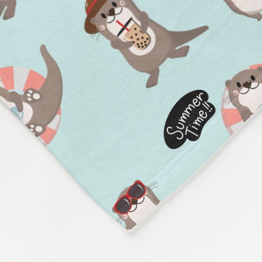 Otter Pups Fleece Blanket Deken (Hoek)