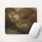 Otter Quartet – Speelse wildlife art print Muismat (Met muis)