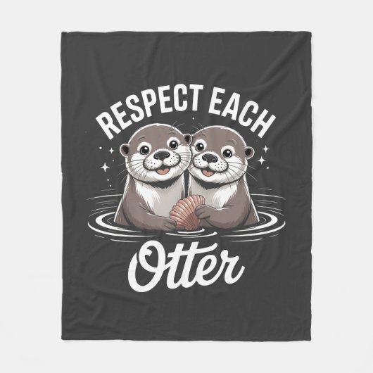 Otter Respect Each Other Funny  Fleece Deken (Voorkant)