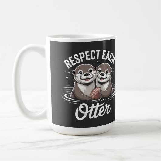 Otter Respect Each Other Funny Koffiemok (Links)