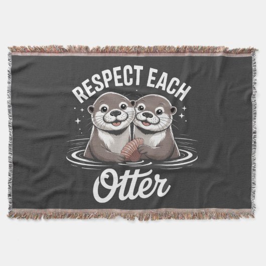 Otter Respecteer Elkaar Grappig  Deken (Voorkant)