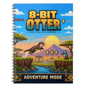 Otter, Retro 8-Bit Pixelkunst Notitieboek