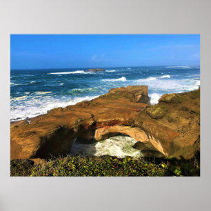 Otter Rock in Devil's Punchbowl State Park, Oregon Poster