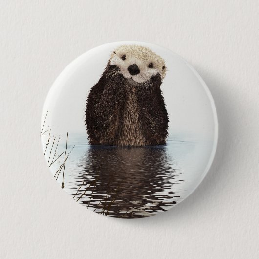 otter ronde button 5,7 cm (Voorkant)