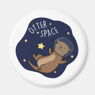 Otter Ruimte Grappige Astronaut Otter Pun Magneet
