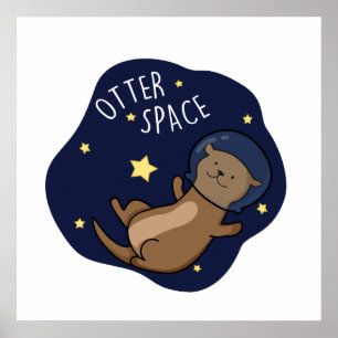 Otter Ruimte Grappige Astronaut Otter Pun Poster