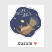 Otter Ruimte Grappige Astronaut Otter Pun Sticker (Vel)