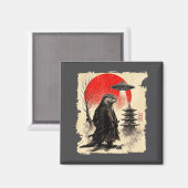 Otter Samurai Retro Ufo Japanese Warrior Art Graph Magneet (Voorkant / Achterkant)
