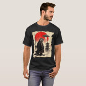 Otter Samurai Retro Ufo Japanese Warrior Art Graph T-shirt (Voorkant volledig)