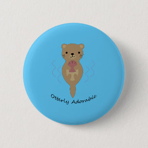 Otter Schattig Ronde Button 5,7 Cm