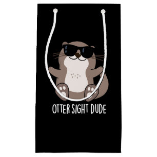 Otter Sight guy Funny Animal Pun Dark BG Klein Cadeauzakje