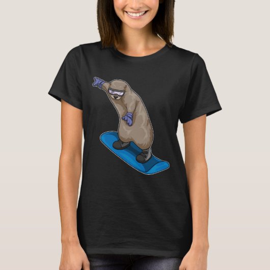 Otter Snowboard Wintersport T-shirt (Voorkant)