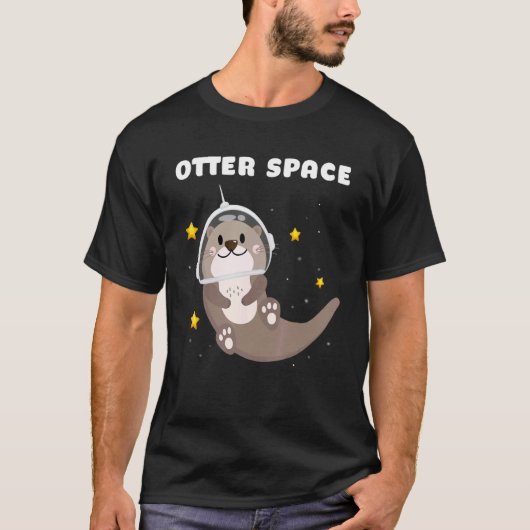 Otter Space Astronaut Astronomy Science T-shirt (Voorkant)