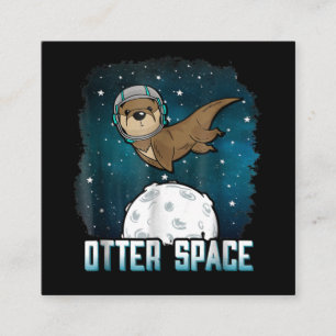 Otter Space Funny Otter Space Animal Vierkante Visitekaartje