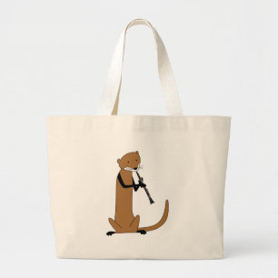 Otter Speel het Clarinet Grote Tote Bag