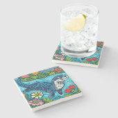 Otter Stenen Onderzetter (Zijkant)