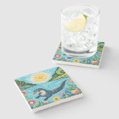 Otter Stenen Onderzetter (Zijkant)