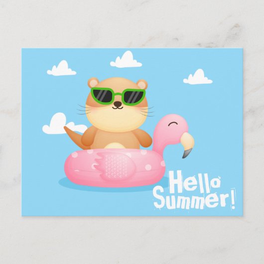 Otter Summer Briefkaart (Voorkant)