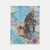 Otter Swimming in Flowers Fleece Deken (Voorkant)