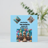 Otter Triplets Anniversaire, Invitation De Fête, (Debout devant)