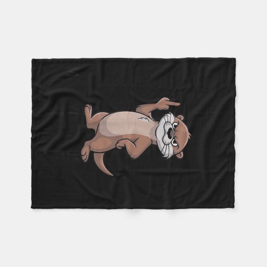 Otter Twinkle Little Snitch Mind Your Business Nos Fleece Deken (Voorkant (Horizontaal))