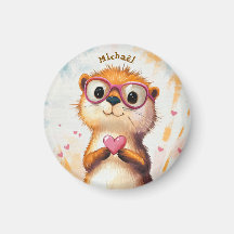 Otter Valentijnsdag Hart Badge - Kids School